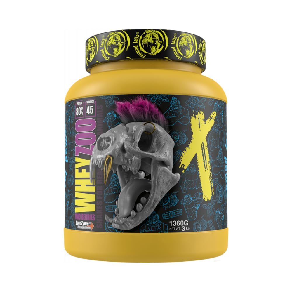 WHEYZOO de Zoomad Labs | 100% Whey Proteína en Polvo Pura | Tonifica y aumenta la masa muscular | Protege músculos y ayuda a la recuperación de los tejidos fibrosos - 1360g (Choco Latte)