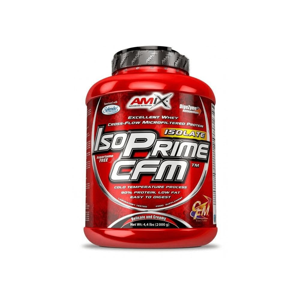 AMIX - Proteína Isolada Isoprime CFM, 1 Kg - Gran Aporte de Aminoácidos - Contiene Enzimas Digestivas - Libre de Aspartamo, Proteínas para Aumentar Masa Muscular, Sabor Chocolate