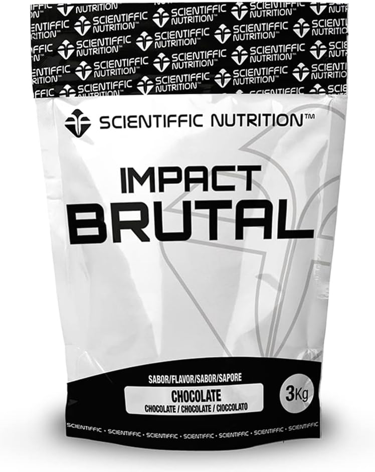 Scientiffic Nutrition - Brutal Impact, Ganador de Peso y Masa Muscular, Mass Gainer con Carbohidratos, Proteina de Suero y Aminoácidos como la Creatina - 3Kg, Sabor Chocolate.
