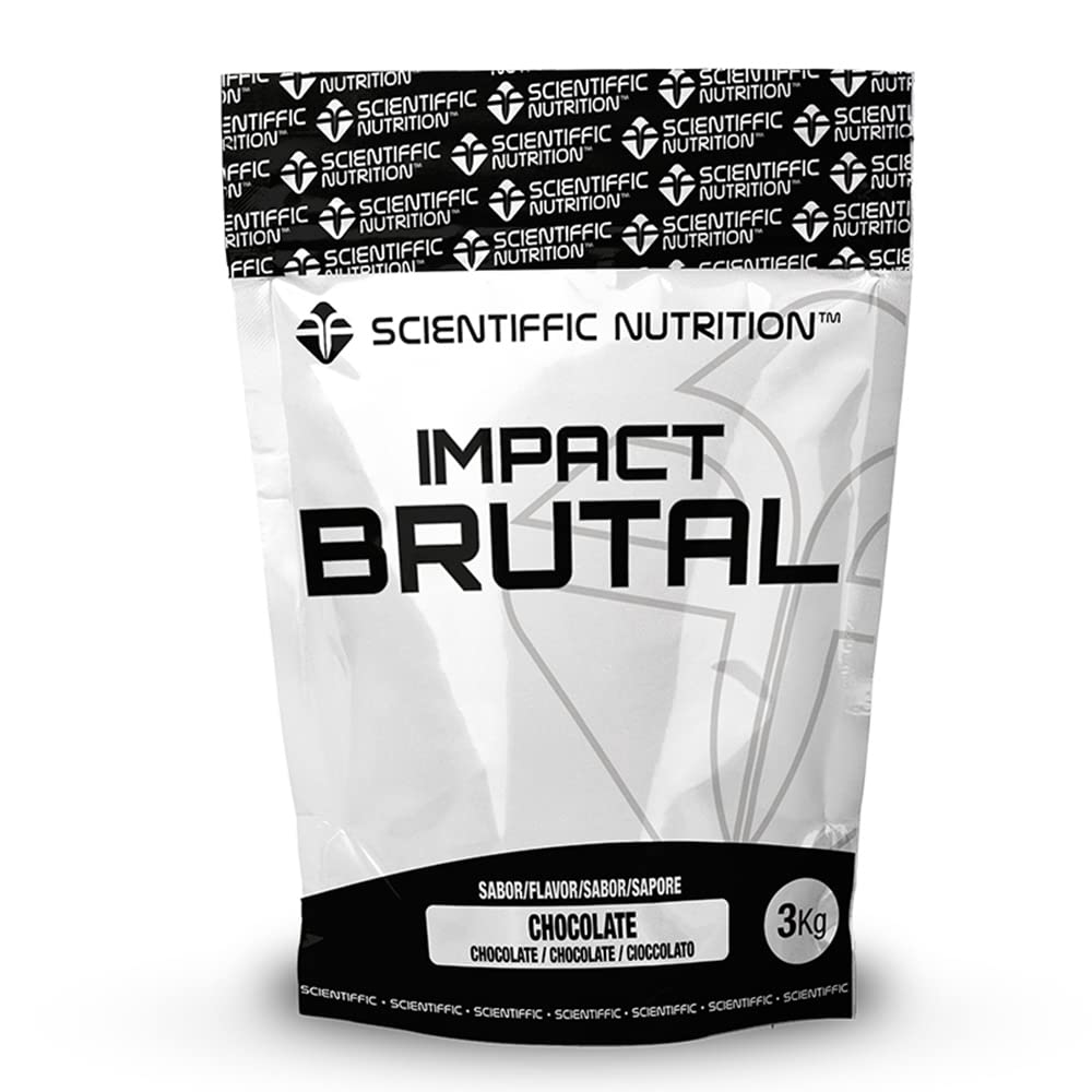 Scientiffic Nutrition - Brutal Impact, Ganador de Peso y Masa Muscular, Mass Gainer con Carbohidratos, Proteina de Suero y Aminoácidos como la Creatina - 3Kg, Sabor Chocolate.