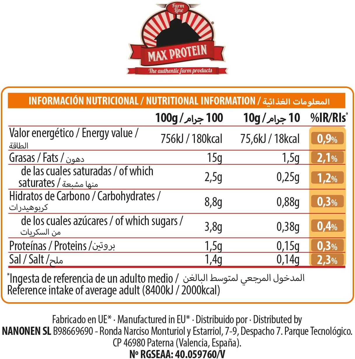 Max Protein Grandma's - LA MAX BUFFALO - Salsa Búfalo - Salsa Toque Picante e Intenso, para Allitas, Hamburguesas - Menos de 18 kcal por toma - Baja en Azúcares y en Grasas - Colab "Cocina del Pirata"