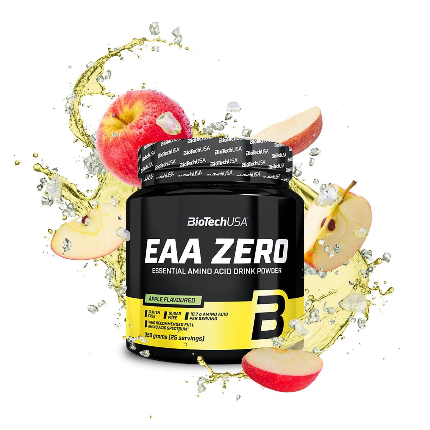BioTechUSA EAA Zero - Essential Amino Acid Power | 7160mg EAA/porción | Proporción recomendada por la OMS | Sin azúcar, sin gluten, 350 g, Limón