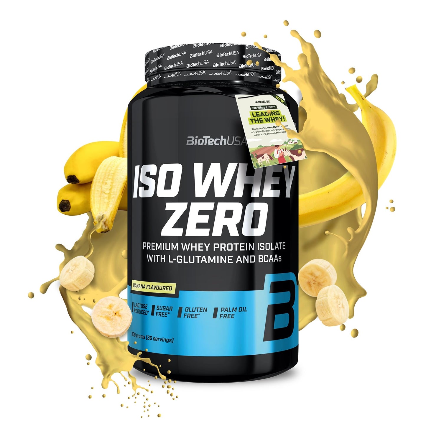 BioTechUSA Iso Whey Zero | Premium Whey Protein Isolate | Grass-Fed | Enzyme-Free | Sugar- and Gluten-free, 908 g, Chocolate