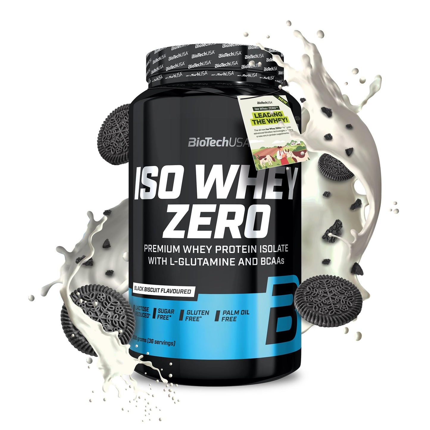 BioTechUSA Iso Whey Zero | Premium Whey Protein Isolate | Grass-Fed | Enzyme-Free | Sugar- and Gluten-free, 908 g, Chocolate