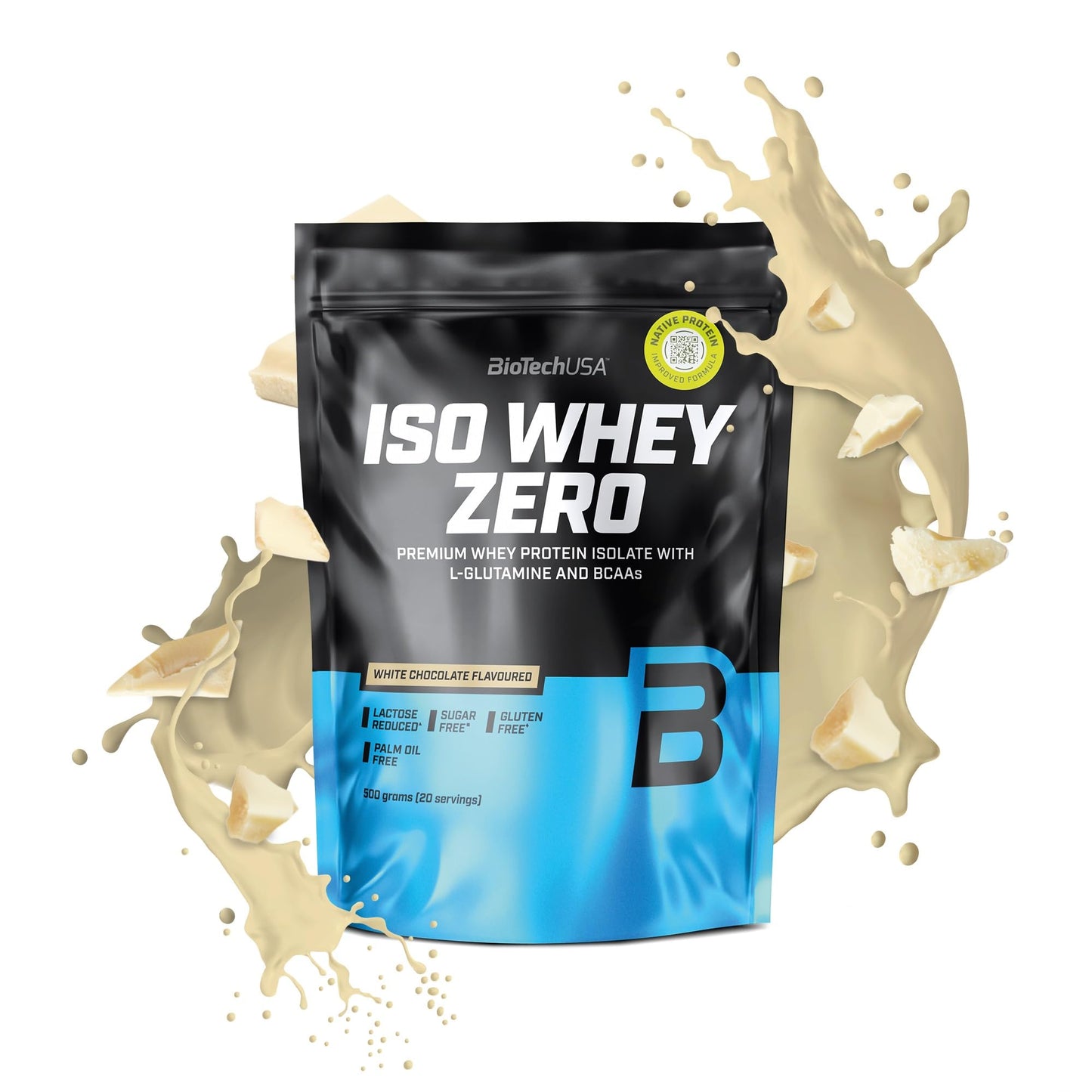 BioTechUSA Iso Whey Zero | Premium Whey Protein Isolate | Grass-Fed | Enzyme-Free | Sugar- and Gluten-free, 908 g, Chocolate