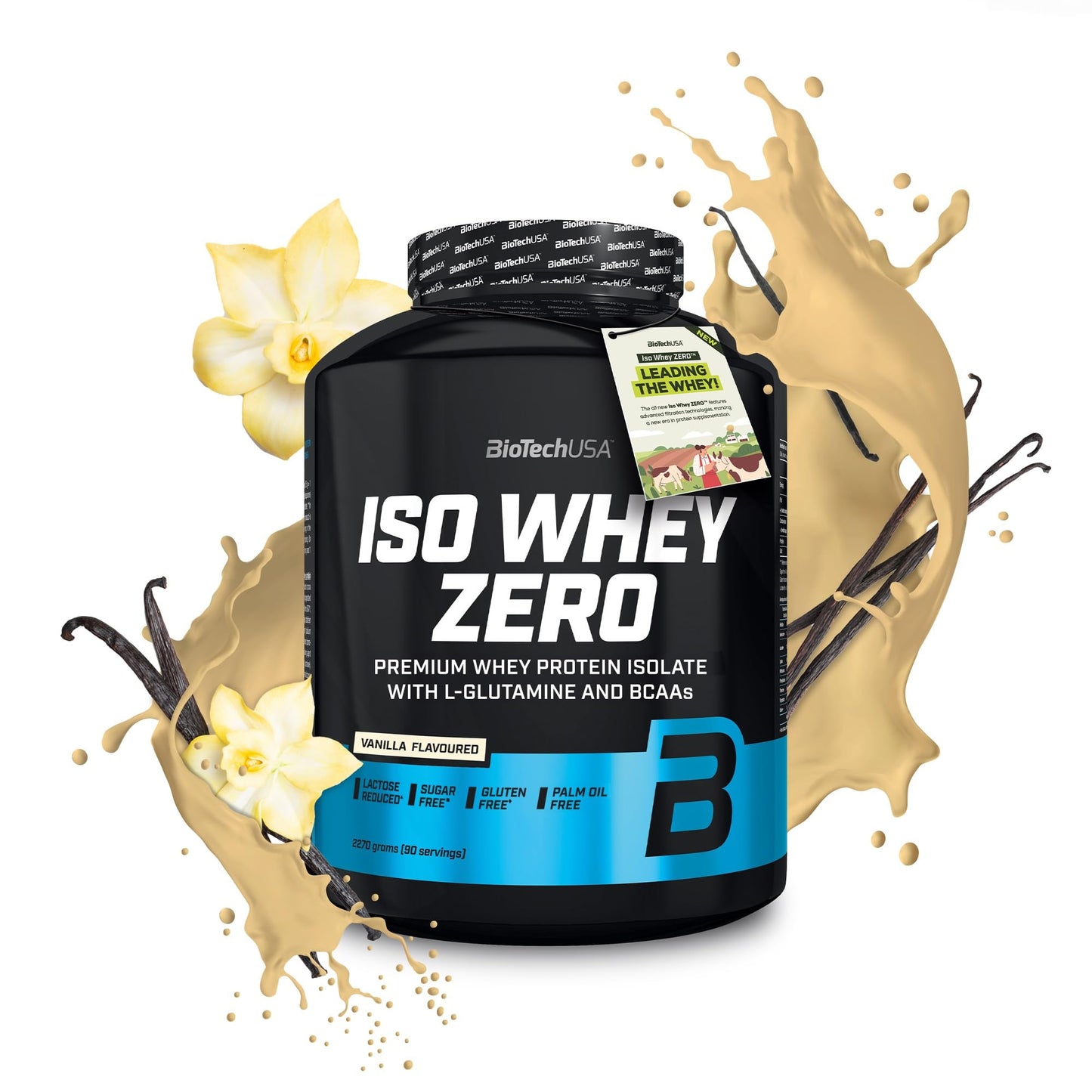 BioTechUSA Iso Whey Zero | Premium Whey Protein Isolate | Grass-Fed | Enzyme-Free | Sugar- and Gluten-free, 908 g, Chocolate