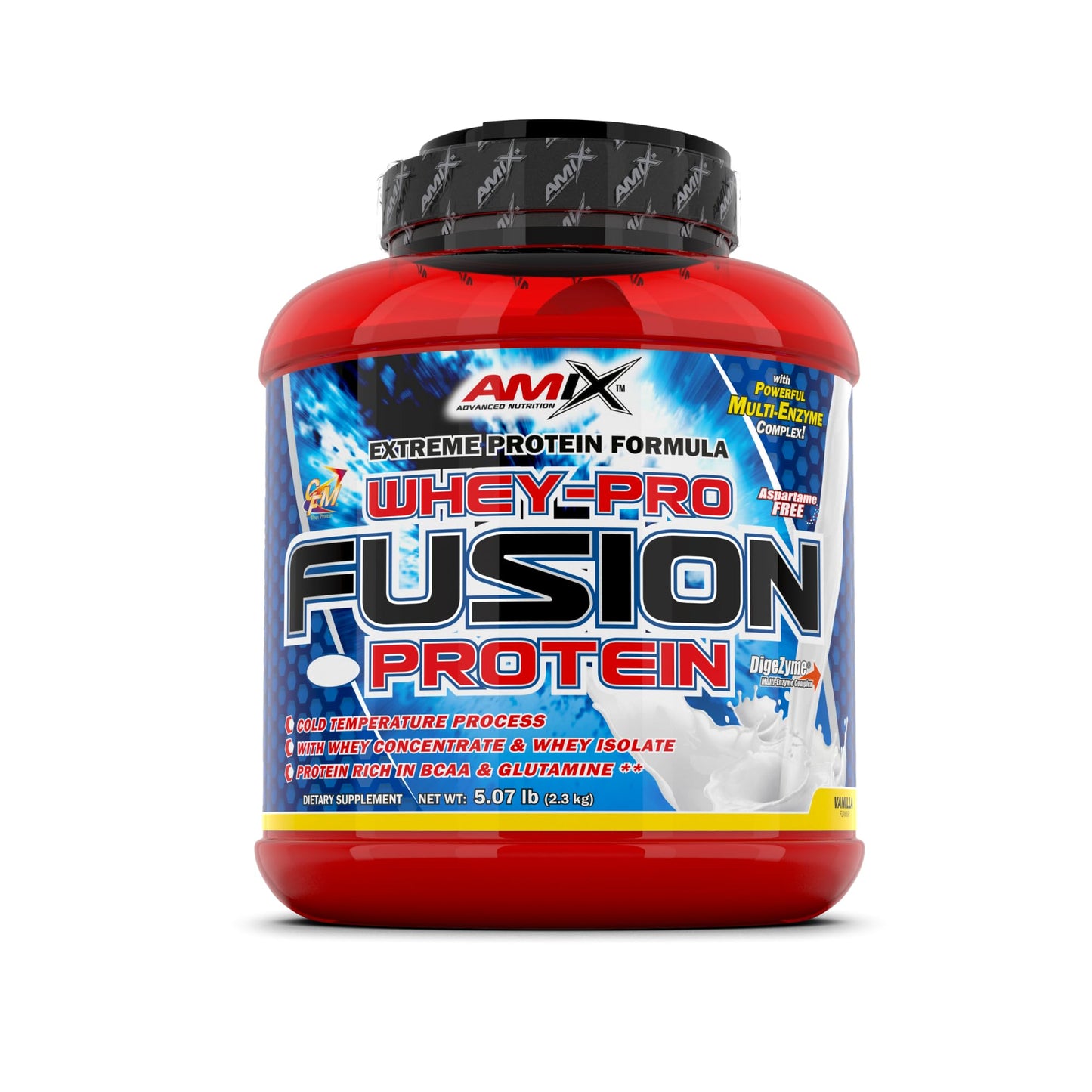 AMIX, Proteína Whey, Pure Fusión, Concentrado de Suero Ultra Filtrado, Sabor Cookie Crema, Proteínas para Aumentar Masa Muscula, Proteína Isolada con Splenda, Contiene L-glutamina , 1 Kg