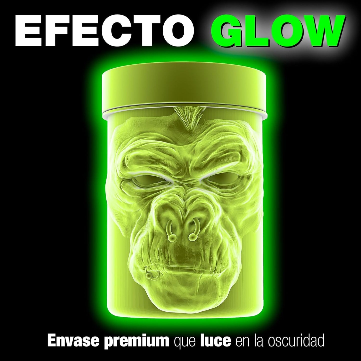 MOONSTRUCK GLOW Preentreno de Zoomad Labs | Cafeína | 16g de óxido nítrico y pump | Incrementa Energía y entrenamiento | Envase Premium 3D con Brillo en la Oscuridad (Sabor chuche de melocotón)