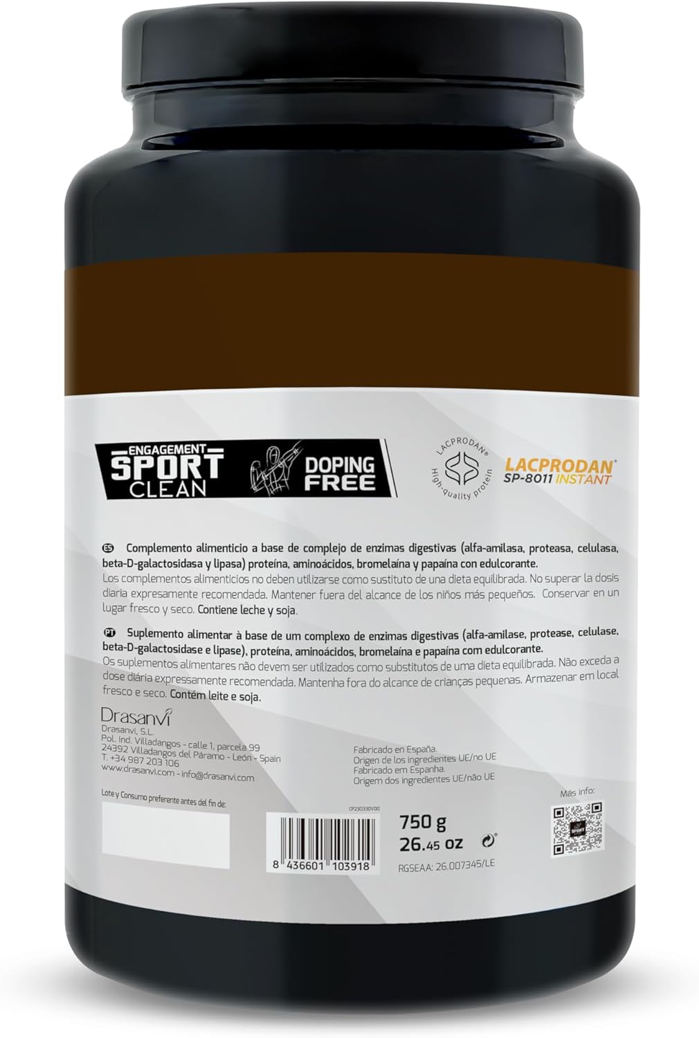 SPORT LIVE Concentrado de proteinas de suero de leche | Whey Protein en polvo con L-Glutamina y L-Leucina | Ayuda a aumentar tu masa muscular | Mejora tus batidos |Doble Chocolate | 750 GR