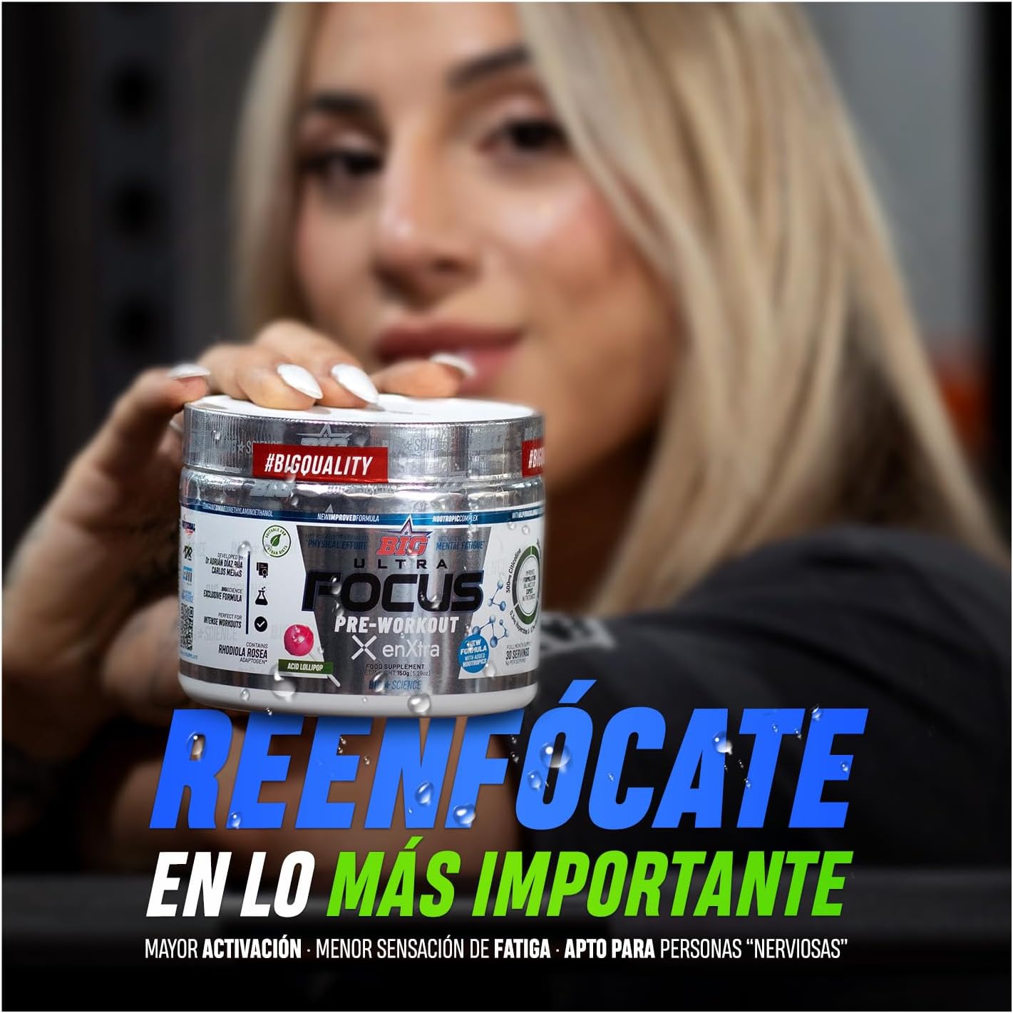 Pre Entreno Gimnasio - 30 Tomas - Pre Workout Potente con Nootropicos - Pre Entreno Fuerte con 300 mg Cafeina - Aumenta la Concentración y Reduce la Sensación de Fatiga (150g, Acid Lollipop)