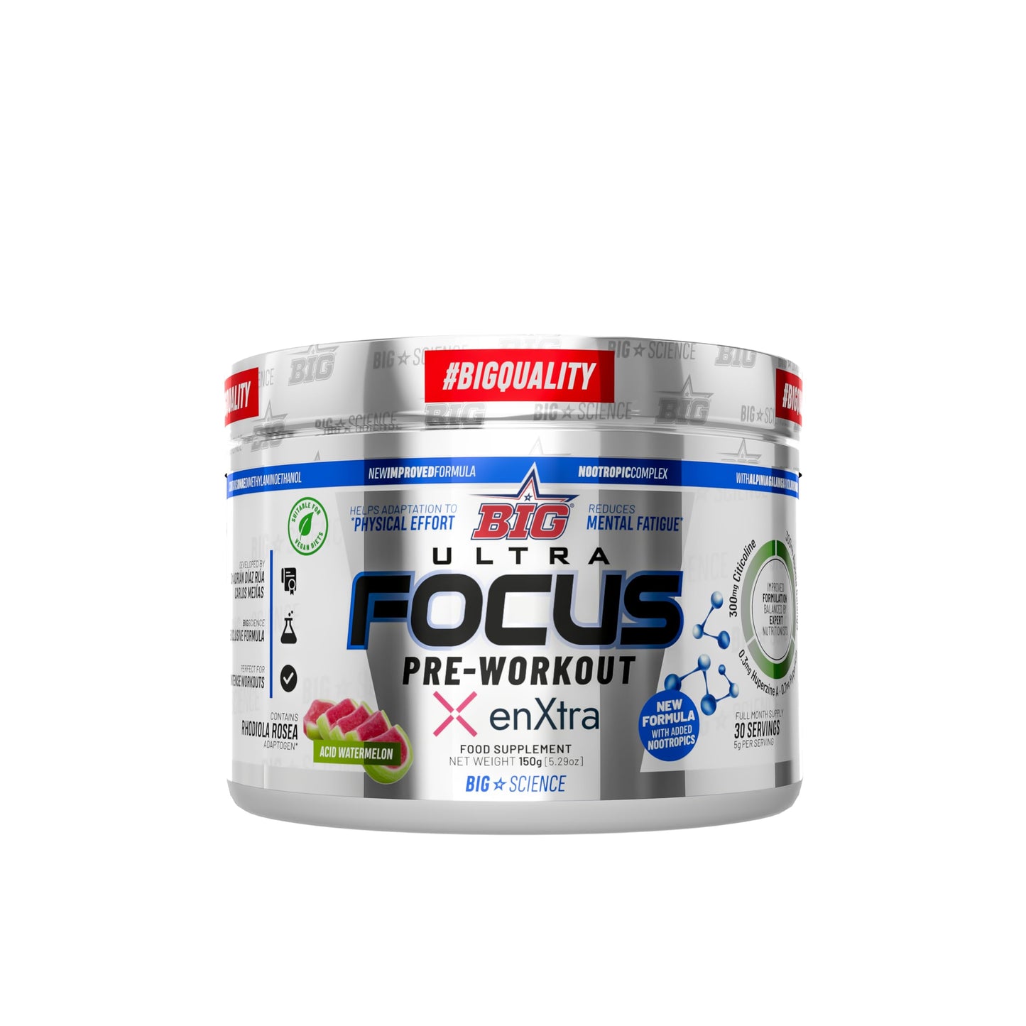 Pre Entreno Gimnasio - 30 Tomas - Pre Workout Potente con Nootropicos - Pre Entreno Fuerte con 300 mg Cafeina - Aumenta la Concentración y Reduce la Sensación de Fatiga (150g, Acid Lollipop)