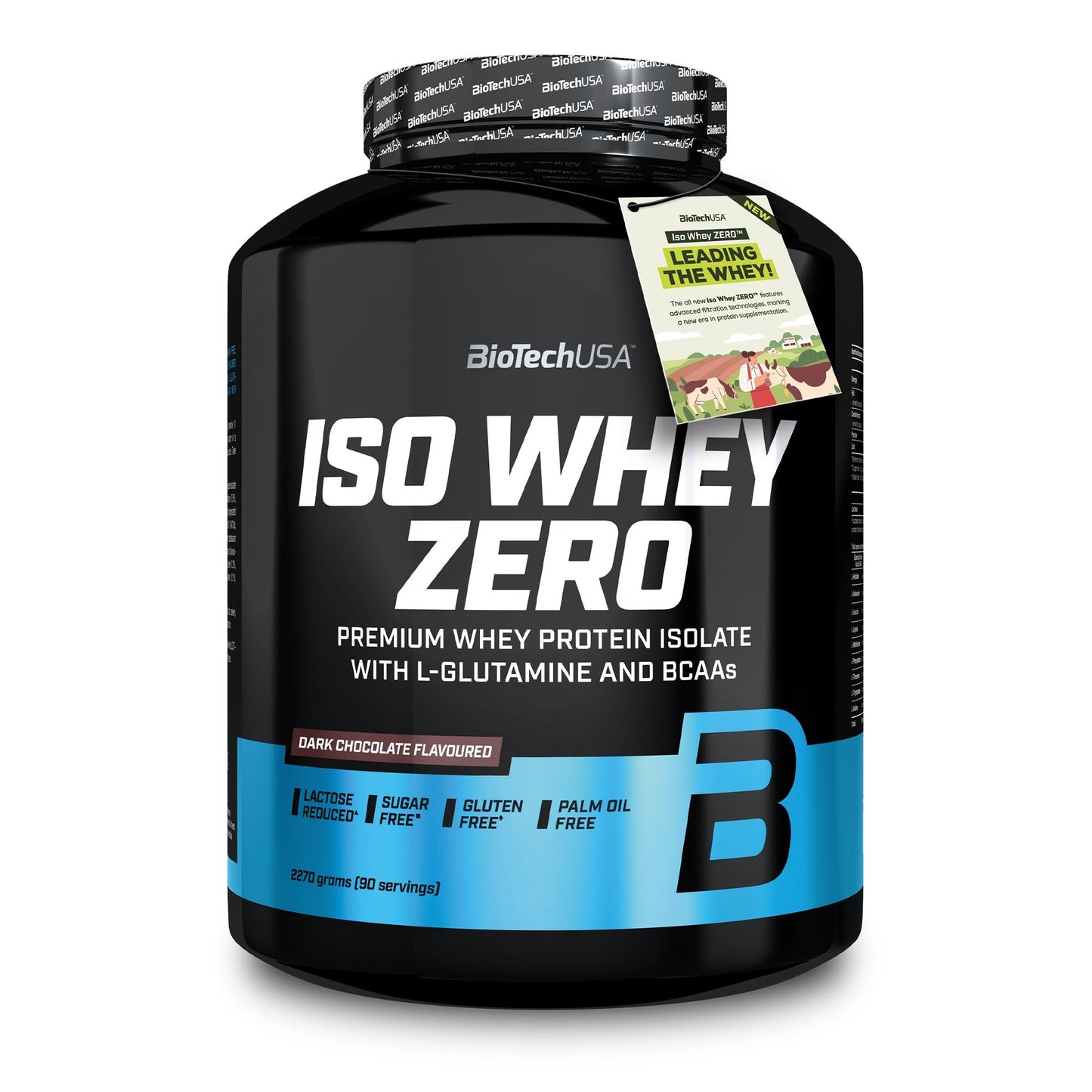 BioTechUSA Iso Whey Zero | Premium Whey Protein Isolate | Grass-Fed | Enzyme-Free | Sugar- and Gluten-free, 908 g, Chocolate