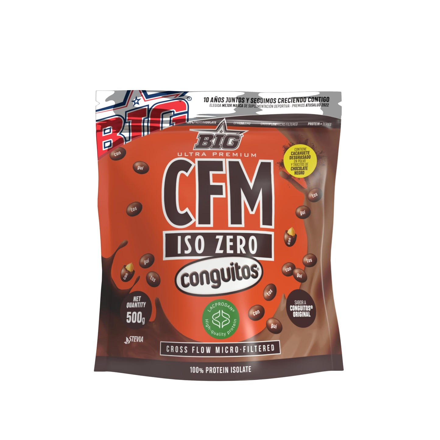 BIG - Proteina Isolada - Proteinas Whey para Masa Muscular - Whey Protein Isolate - Proteína en Polvo Materia Prima Premium Sin Grumos, Baja en Lactosa, Sin Azúcares Añadidos (1kg,Cacaolat)