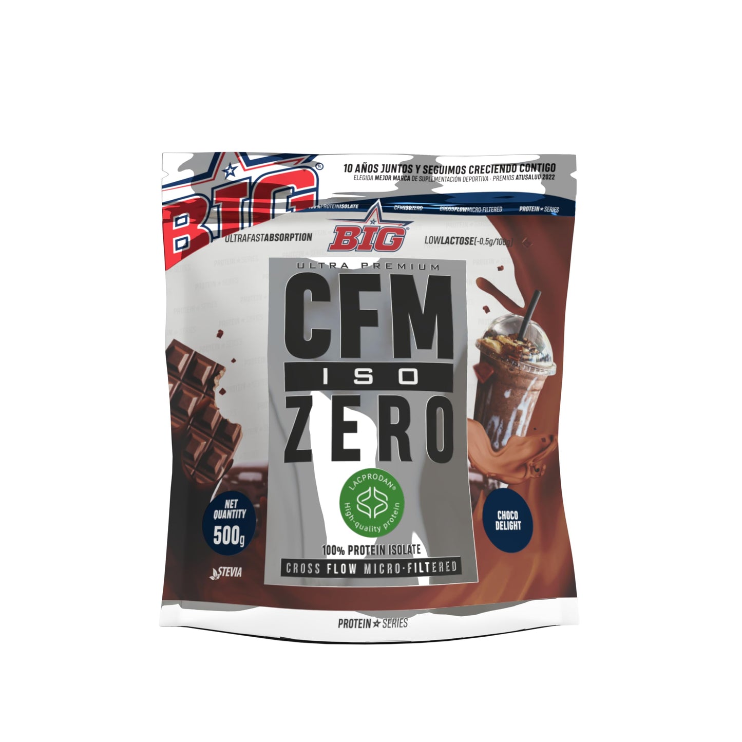 BIG - Proteina Isolada - Proteinas Whey para Masa Muscular - Whey Protein Isolate - Proteína en Polvo Materia Prima Premium Sin Grumos, Baja en Lactosa, Sin Azúcares Añadidos (1kg,Cacaolat)