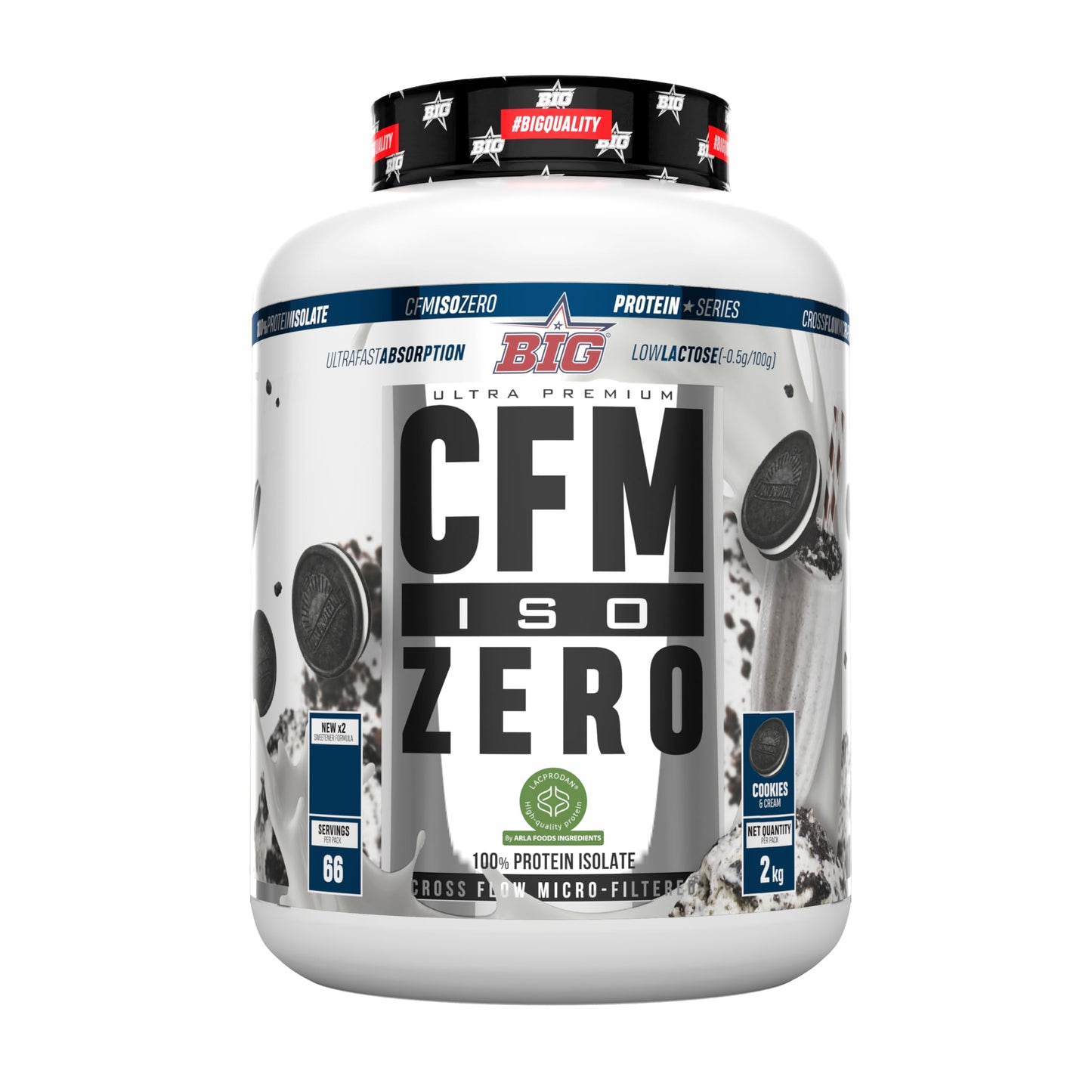 BIG - Proteina Isolada - Proteinas Whey para Masa Muscular - Whey Protein Isolate - Proteína en Polvo Materia Prima Premium Sin Grumos, Baja en Lactosa, Sin Azúcares Añadidos (1kg,Cacaolat)
