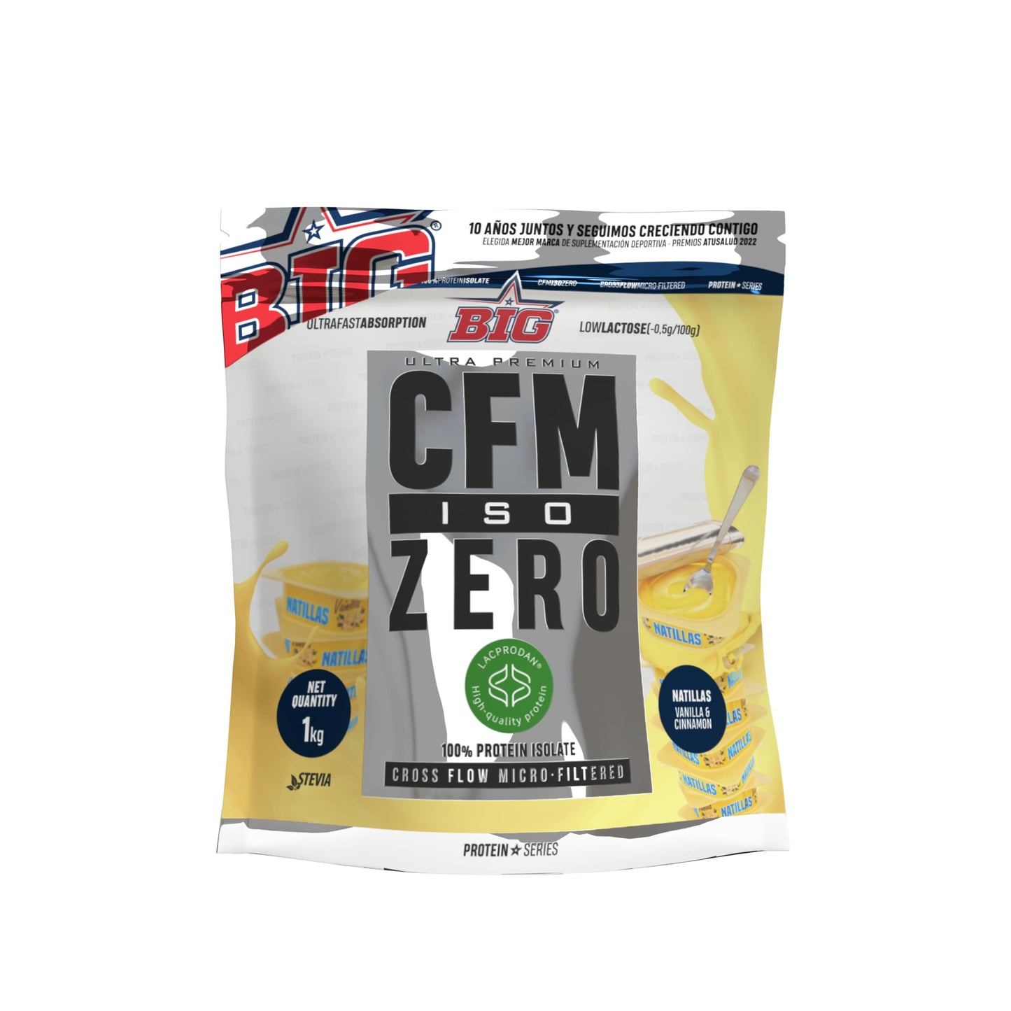 BIG - Proteina Isolada - Proteinas Whey para Masa Muscular - Whey Protein Isolate - Proteína en Polvo Materia Prima Premium Sin Grumos, Baja en Lactosa, Sin Azúcares Añadidos (1kg,Cacaolat)