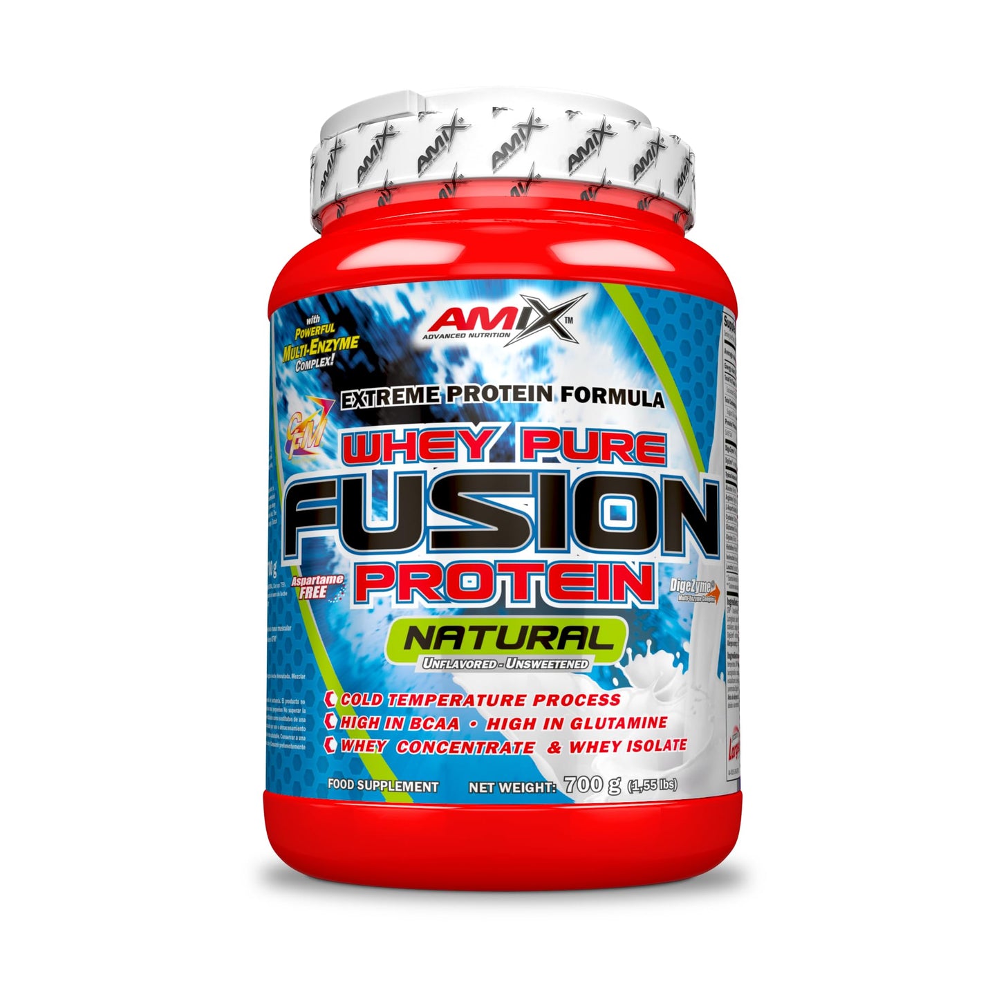 AMIX, Proteína Whey, Pure Fusión, Concentrado de Suero Ultra Filtrado, Sabor Cookie Crema, Proteínas para Aumentar Masa Muscula, Proteína Isolada con Splenda, Contiene L-glutamina , 1 Kg