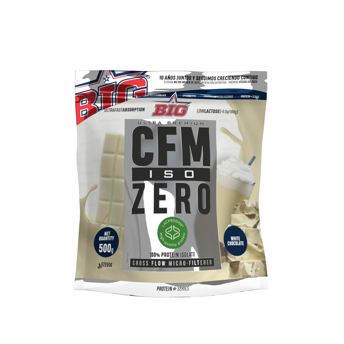 BIG - Proteina Isolada - Proteinas Whey para Masa Muscular - Whey Protein Isolate - Proteína en Polvo Materia Prima Premium Sin Grumos, Baja en Lactosa, Sin Azúcares Añadidos (1kg,Cacaolat)
