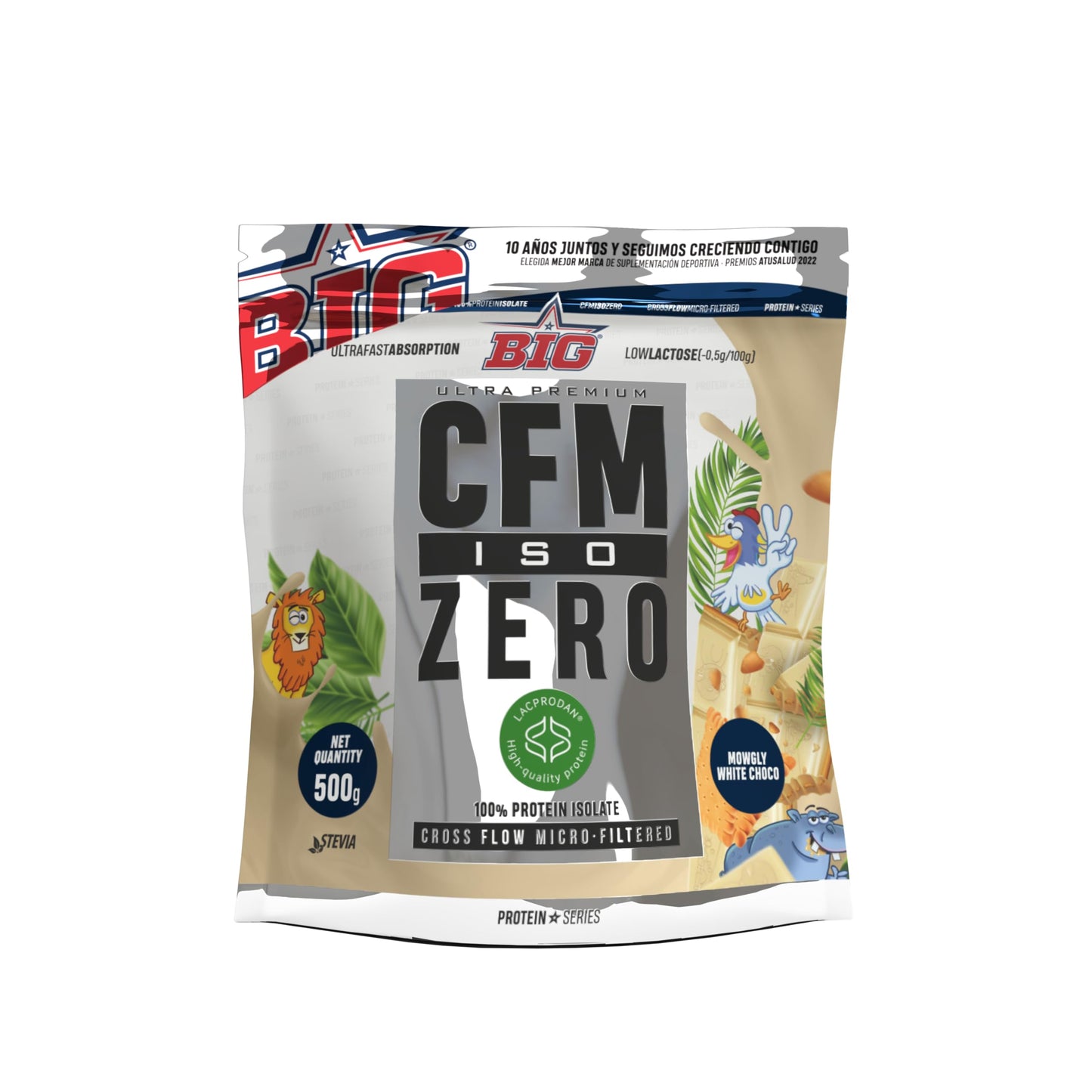 BIG - Proteina Isolada - Proteinas Whey para Masa Muscular - Whey Protein Isolate - Proteína en Polvo Materia Prima Premium Sin Grumos, Baja en Lactosa, Sin Azúcares Añadidos (1kg,Cacaolat)