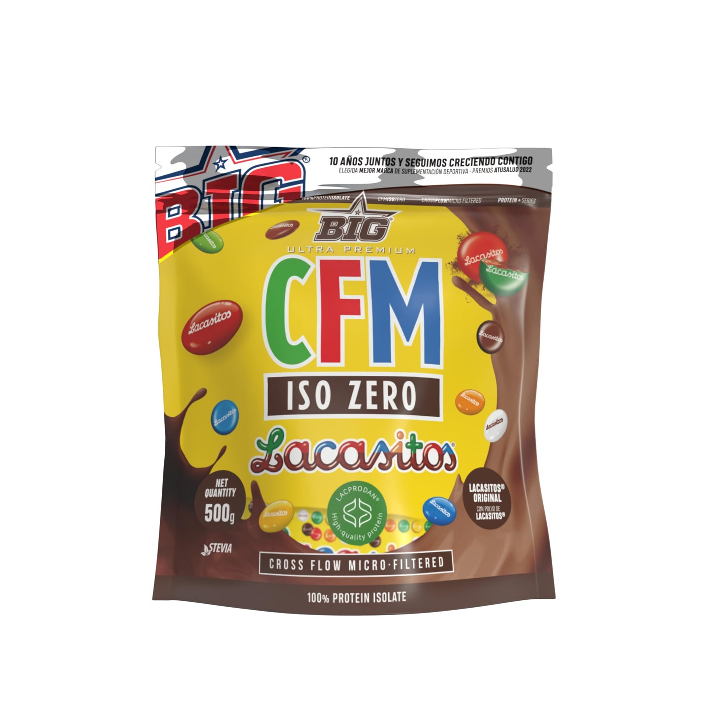 BIG - Proteina Isolada - Proteinas Whey para Masa Muscular - Whey Protein Isolate - Proteína en Polvo Materia Prima Premium Sin Grumos, Baja en Lactosa, Sin Azúcares Añadidos (1kg,Cacaolat)
