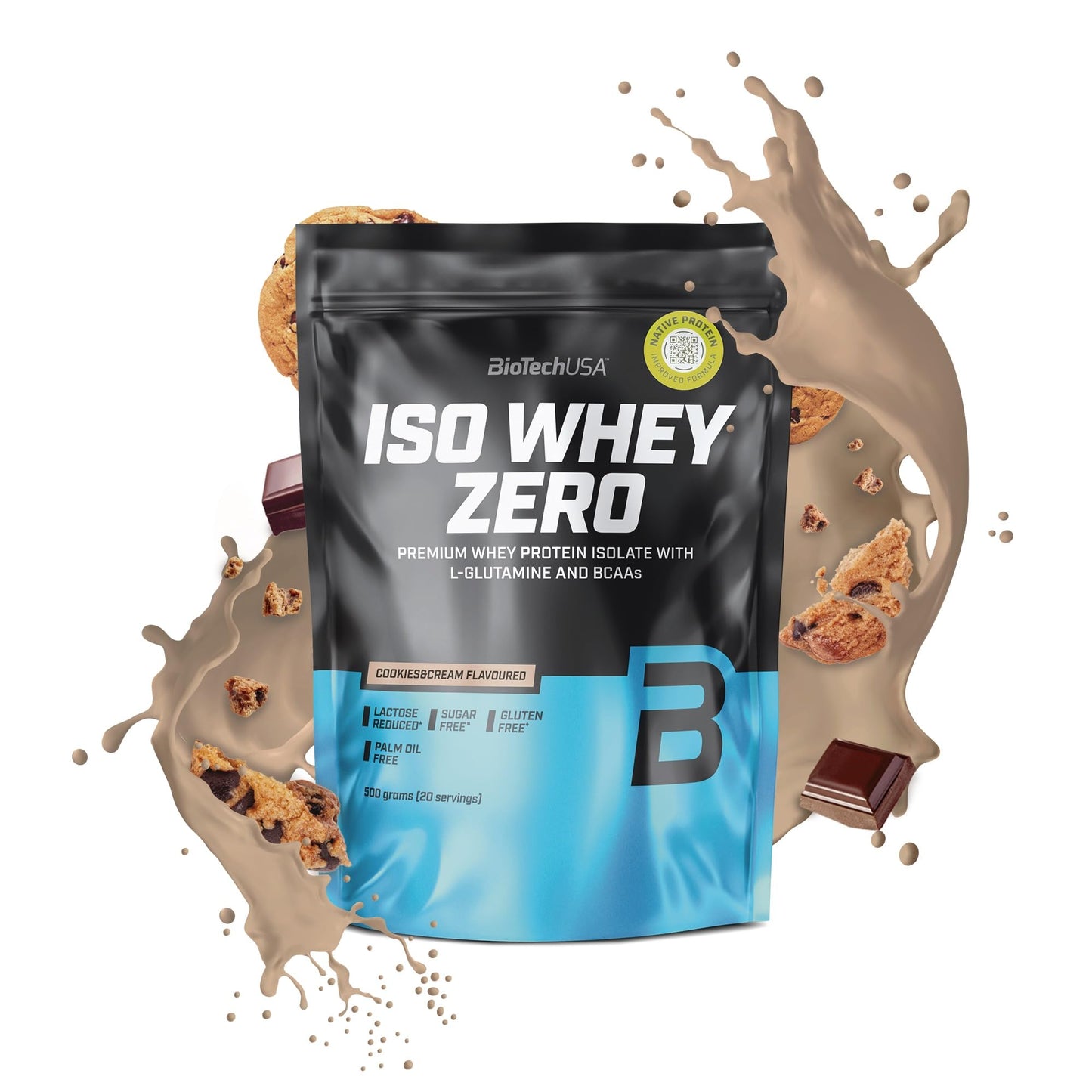 BioTechUSA Iso Whey Zero | Premium Whey Protein Isolate | Grass-Fed | Enzyme-Free | Sugar- and Gluten-free, 908 g, Chocolate