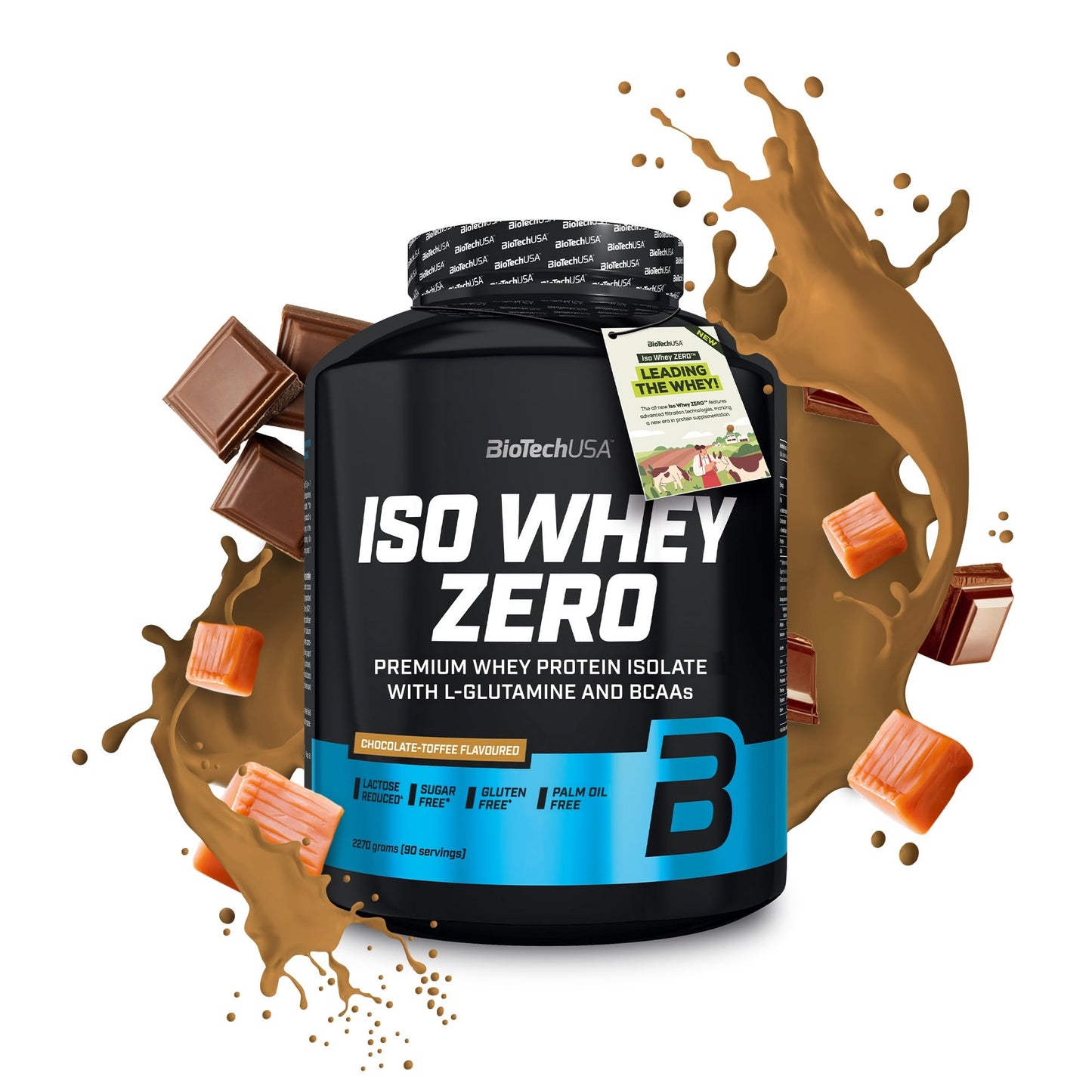 BioTechUSA Iso Whey Zero | Premium Whey Protein Isolate | Grass-Fed | Enzyme-Free | Sugar- and Gluten-free, 908 g, Chocolate