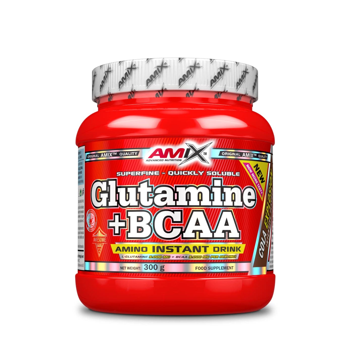 AMIX - Bcaa Glutamina - 530 Gramos - Complemento Alimenticio de Glutamina en Polvo - Reduce el Catabolismo Muscular - Óptimo para Deportistas - Sabor Piña - Aminoácidos Ramificados