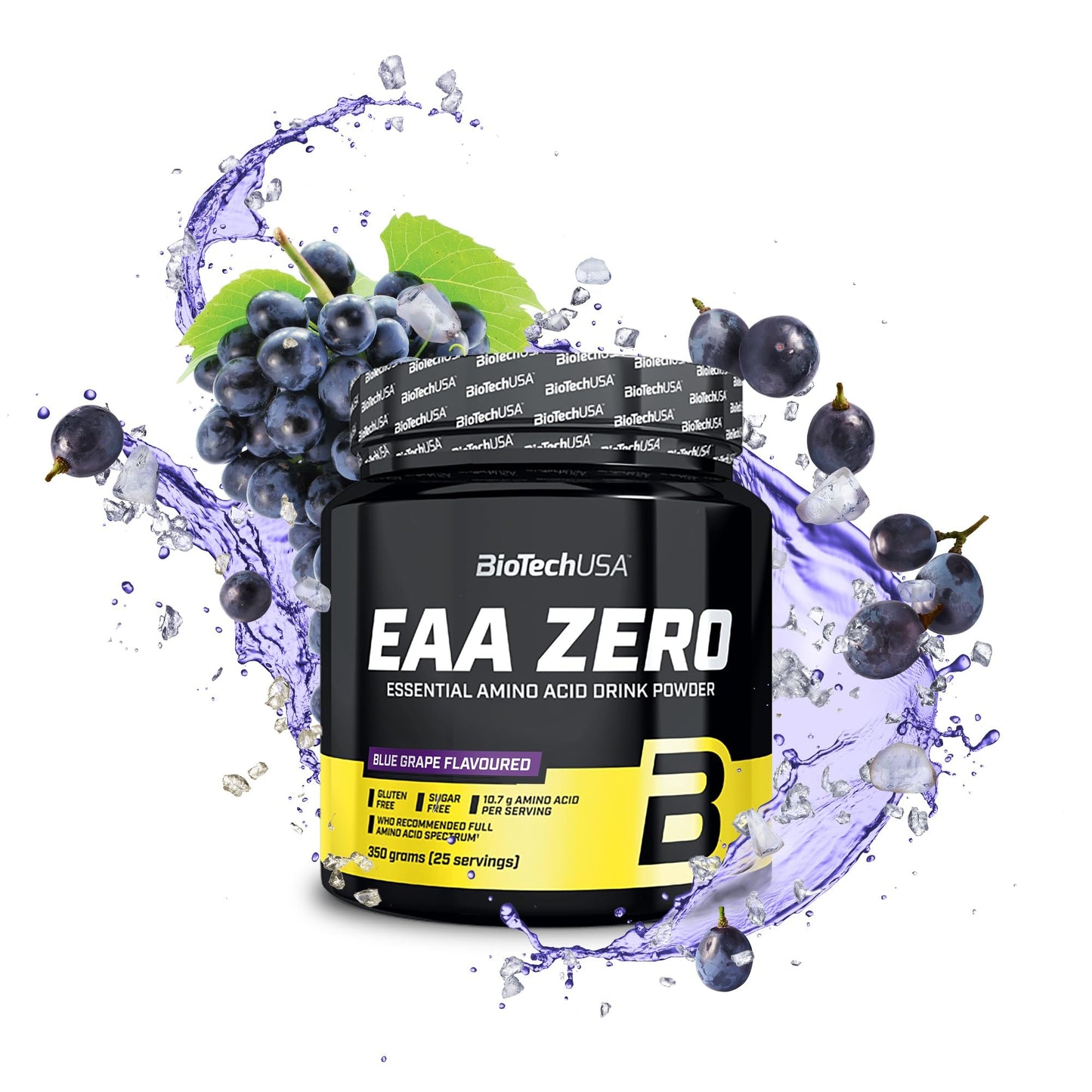 BioTechUSA EAA Zero - Essential Amino Acid Power | 7160mg EAA/porción | Proporción recomendada por la OMS | Sin azúcar, sin gluten, 350 g, Limón