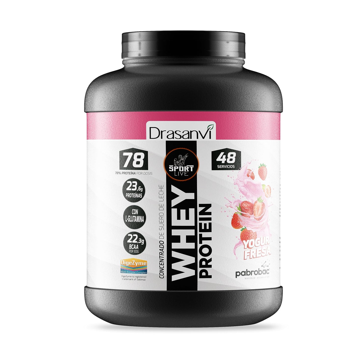 SPORT LIVE Concentrado de proteinas de suero de leche | Whey Protein en polvo con L-Glutamina y L-Leucina | Ayuda a aumentar tu masa muscular | Mejora tus batidos |Doble Chocolate | 750 GR