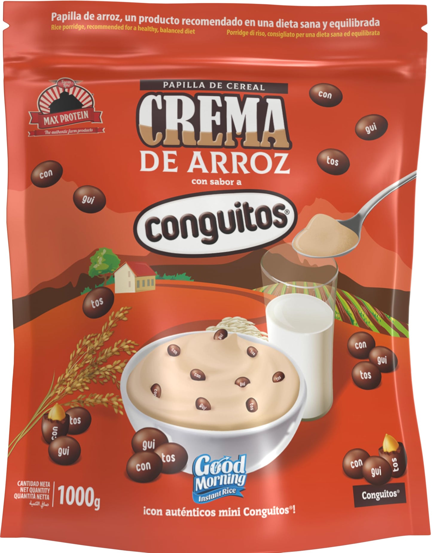 Crema de Arroz 1000g - Fácil Digestión, Ideal para Dietas Fitness, Perfecto para Pre-entrenos y Post-Entrenos, Textura Suave, Carbohidratos de Máxima Calidad (1000g, Chocolate)