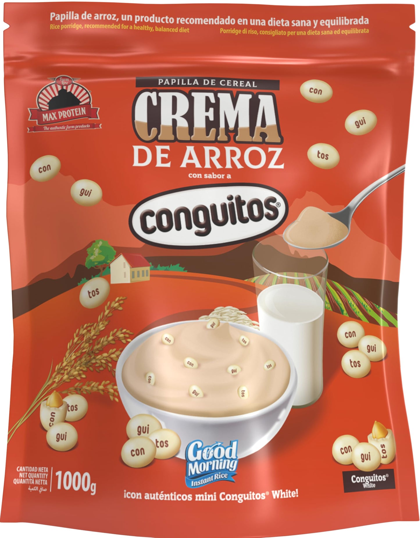 Crema de Arroz 1000g - Fácil Digestión, Ideal para Dietas Fitness, Perfecto para Pre-entrenos y Post-Entrenos, Textura Suave, Carbohidratos de Máxima Calidad (1000g, Chocolate)