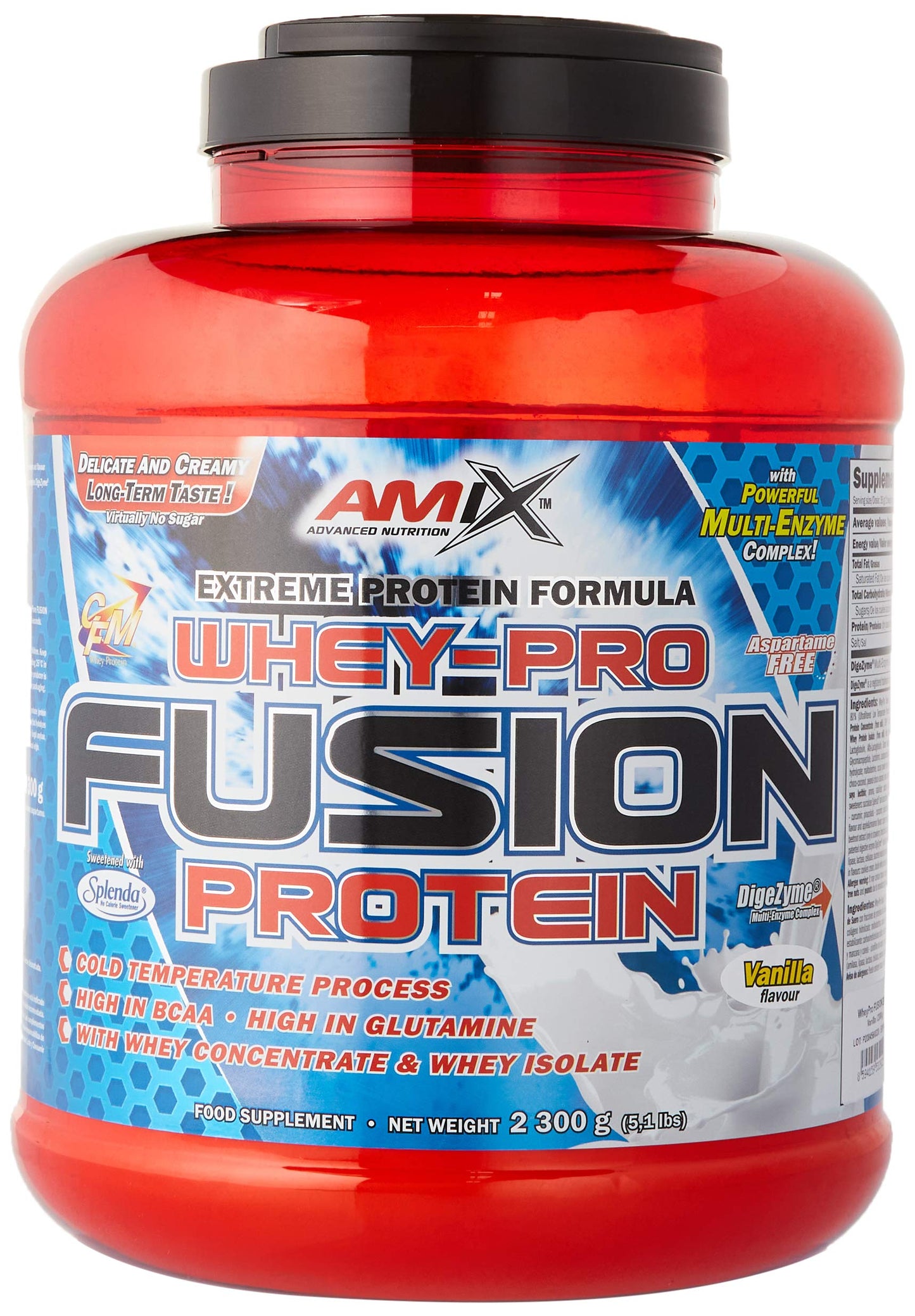 AMIX, Proteína Whey, Pure Fusión, Concentrado de Suero Ultra Filtrado, Sabor Cookie Crema, Proteínas para Aumentar Masa Muscula, Proteína Isolada con Splenda, Contiene L-glutamina , 1 Kg