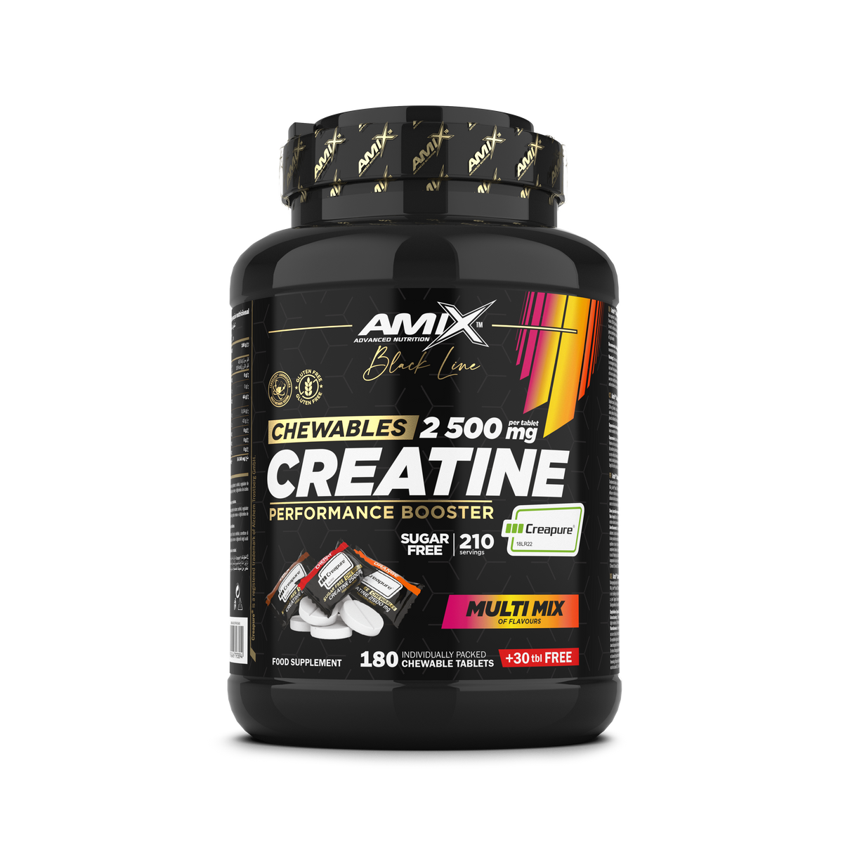 Amix Black Line Creatina Creapure® Masticable – 60 o 210 comprimidos, imagen 5