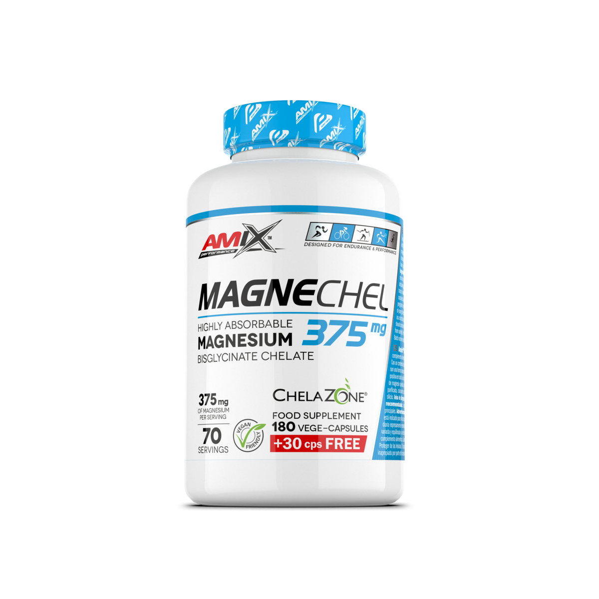 Amix Performance MagneChel® – Magnesio bisglicinato, 210 cápsulas, fotografía oficial del envase