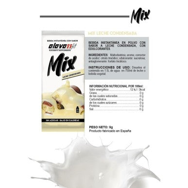 Etiqueta ingredientes y valores nutricionales Elevenfit Mix Leche condensada