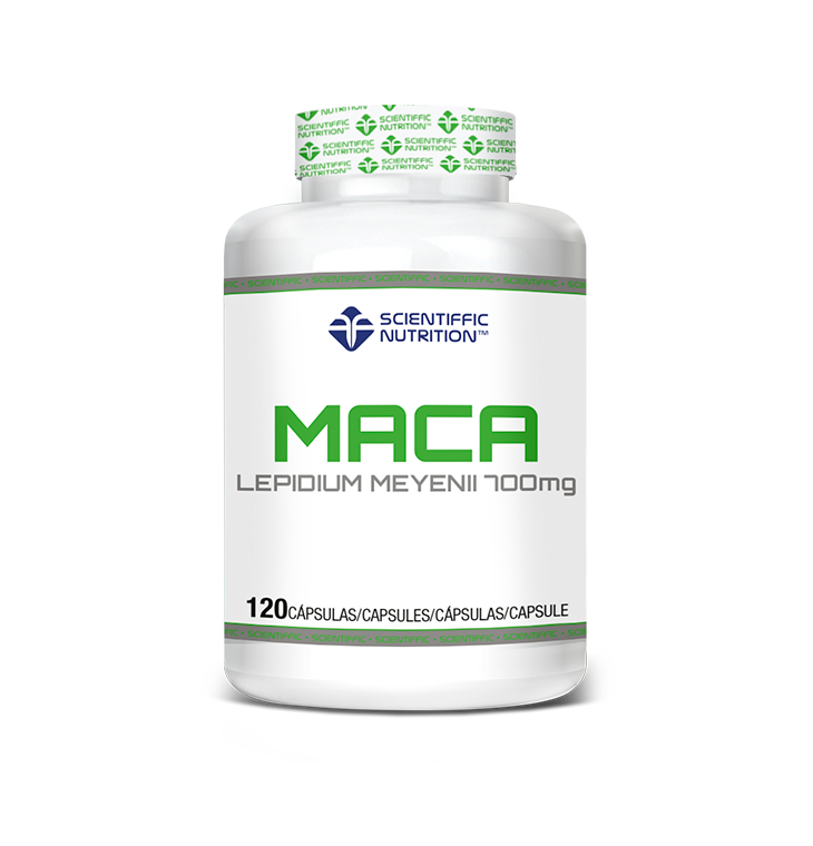 Scientiffic Nutrition maca, envase frontal oficial