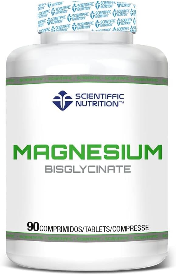 Scientiffic Nutrition - Magnesium Bisglycinate 300mg, Comprimidos de Magnesio Bisglicinato y Vitamina B6, Complemento Alimenticio de Alta Absorción, 90 Cápsulas.