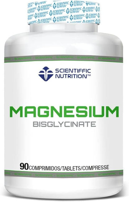 Scientiffic Nutrition - Magnesium Bisglycinate 300mg, Comprimidos de Magnesio Bisglicinato y Vitamina B6, Complemento Alimenticio de Alta Absorción, 90 Cápsulas.
