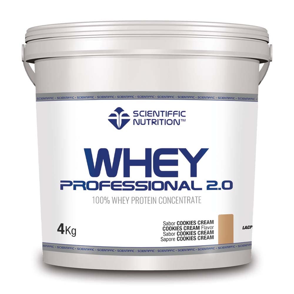 Scientiffic Nutrition - Whey Professional 2.0 Proteinas Whey en Polvo 100% Pura, para Aumentar la Masa Muscular, con Enzimas Digestivas y Lactasa - 2kg, Sabor Chocolate.