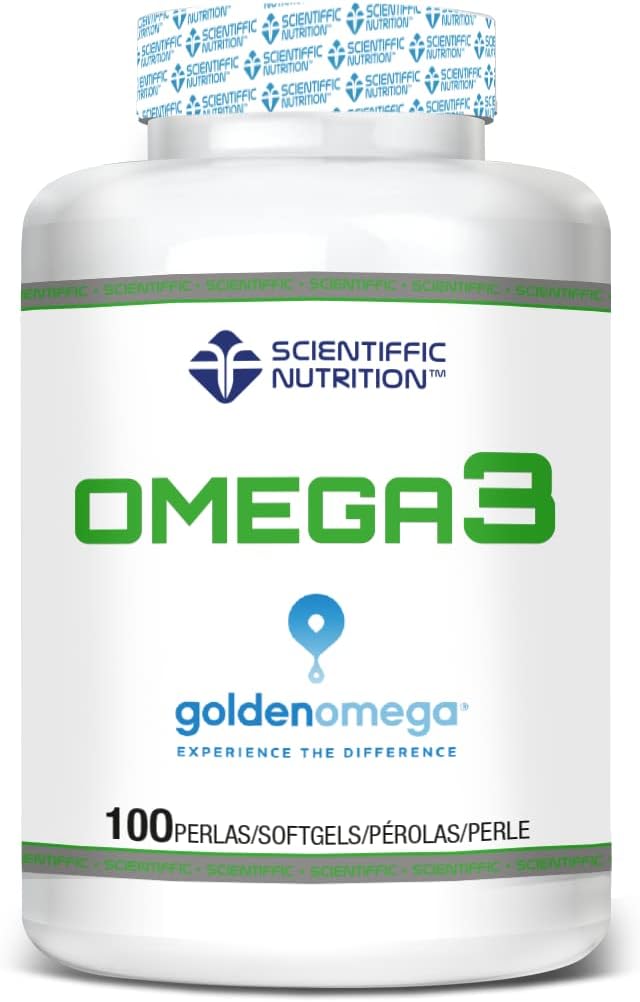 Scientiffic Nutrition - Omega 3 Cápsulas Aceite de Pescado 2000mg, Contiene EPA, DHA y Vitamina E, Mantiene los Niveles de Colesterol - 100 Perlas.