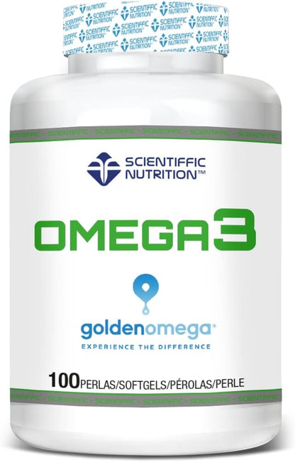 Scientiffic Nutrition - Omega 3 Cápsulas Aceite de Pescado 2000mg, Contiene EPA, DHA y Vitamina E, Mantiene los Niveles de Colesterol - 100 Perlas.
