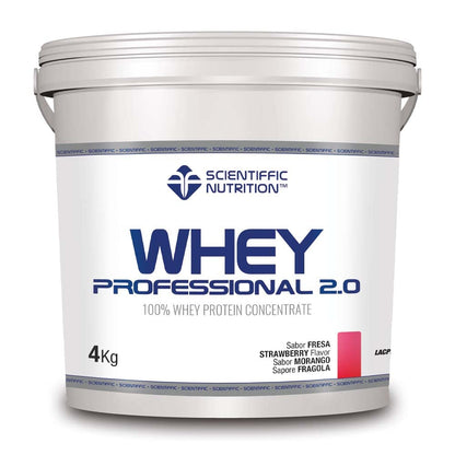 Scientiffic Nutrition - Whey Professional 2.0 Proteinas Whey en Polvo 100% Pura, para Aumentar la Masa Muscular, con Enzimas Digestivas y Lactasa - 2kg, Sabor Chocolate.