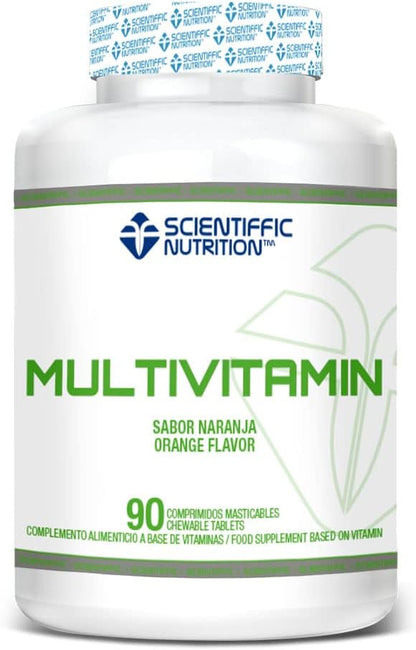 Scientiffic Nutrition - Multivitamin, Multivitaminas, Suplemento que Continene 12 Vitaminas en Caramelos Masticables, C, E, A, D, B1, B6, B12, Aporta Energía y Vitalidad, 0 Azúcares - 90 cápsulas.