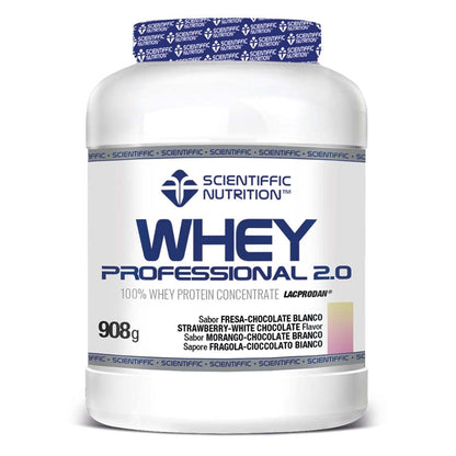 Scientiffic Nutrition - Whey Professional 2.0 Proteinas Whey en Polvo 100% Pura, para Aumentar la Masa Muscular, con Enzimas Digestivas y Lactasa - 2kg, Sabor Chocolate.