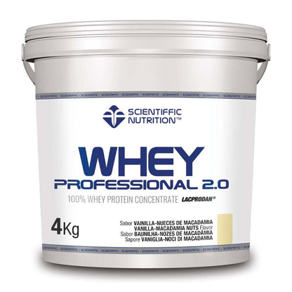 Scientiffic Nutrition - Whey Professional 2.0 Proteinas Whey en Polvo 100% Pura, para Aumentar la Masa Muscular, con Enzimas Digestivas y Lactasa - 2kg, Sabor Chocolate.