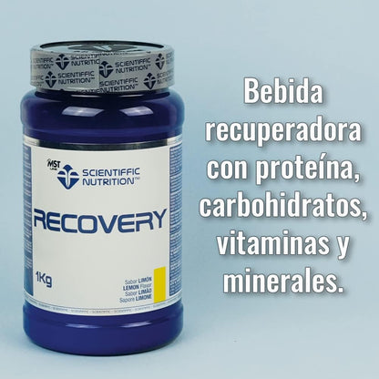 Scientiffic Nutrition - Recovery, Bebida Post Entreno para una Rápida Recuperación Muscular con Hidratos de Carbono, Hidrolizado y Proteína de Suero de Leche - 1kg, Sabor Limón.