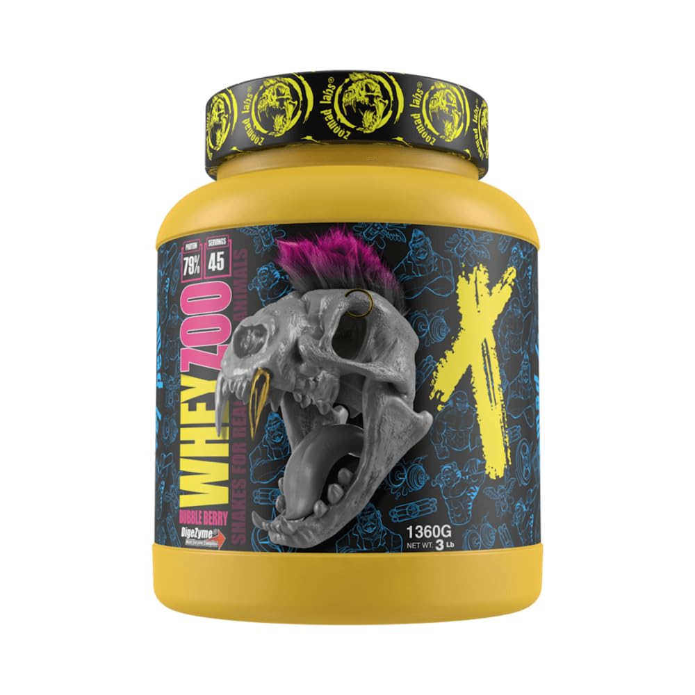 WHEYZOO de Zoomad Labs | 100% Whey Proteína en Polvo Pura | Tonifica y aumenta la masa muscular | Protege músculos y ayuda a la recuperación de los tejidos fibrosos - 1360g (Choco Latte)