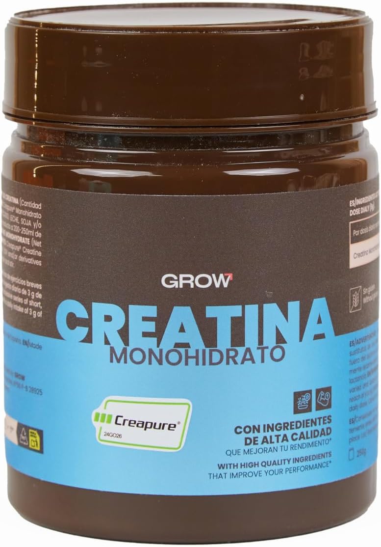 Grow Wellness Creapure® Creatine Monohydrate | Neutral Flavor | 250g Container