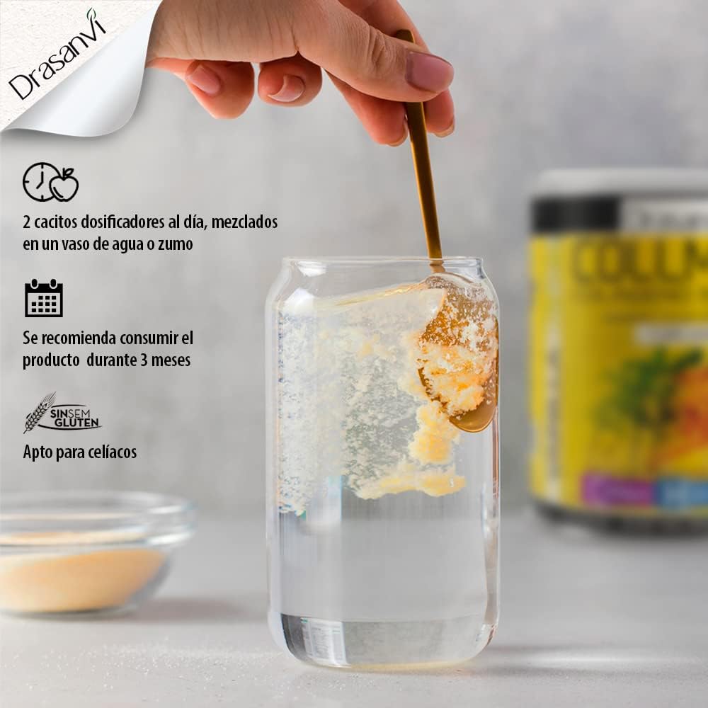 Drasanvi COLLMAR Colágeno Marino Hidrolizado + Cúrcuma con Magnesio, Vitamina C, Ácido Hialurónico para bienestar articular y muscular |Máx. asimilación 9.355 mg/día | 300g de polvo | Sabor Vainilla