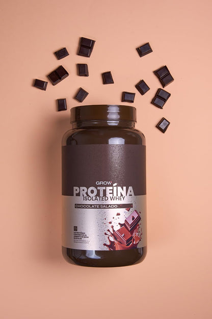 Grow Wellness - Salted Chocolate Isolate Protein | Premium Ingredients | 1 kg Container